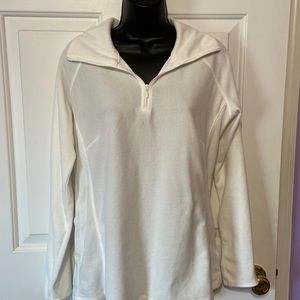 Columbia White Fleece 3/4 zip jacket